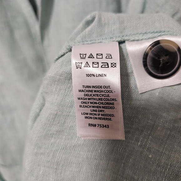 Tahari Belted Linen Vest Light Blue Women's XL Coastal Minimalist Casual Capsule - Picture 8 of 8